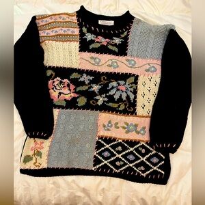 Vintage Sweater HANDKNIT Karen Scott  Sz M Oversized knit